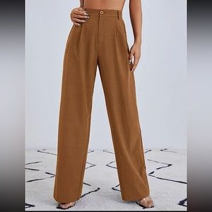 Camel wide leg trousers